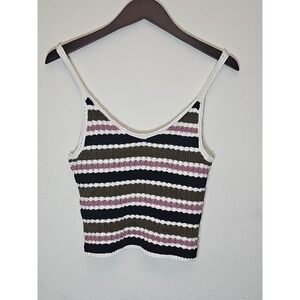 Aeropostale Knit Crochet Tank Womens Size S Multicolor